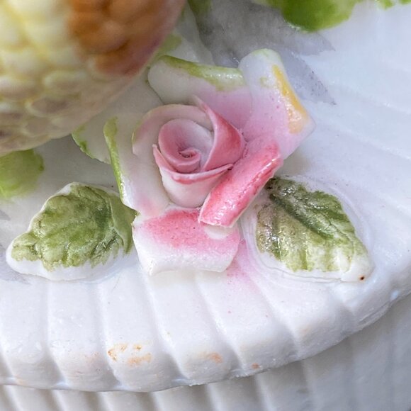 Vintage Japanese Trinket Dish with Pheasants - Porcelain - Flowers - Footed - Picture 3 of 8
